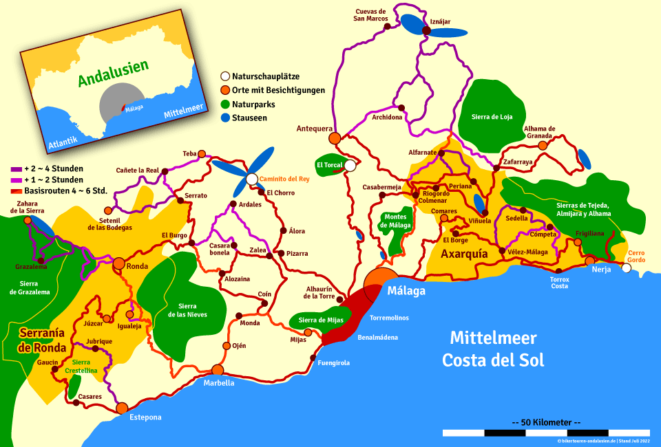 Route map (c) Bikertours Andalucia Malaga